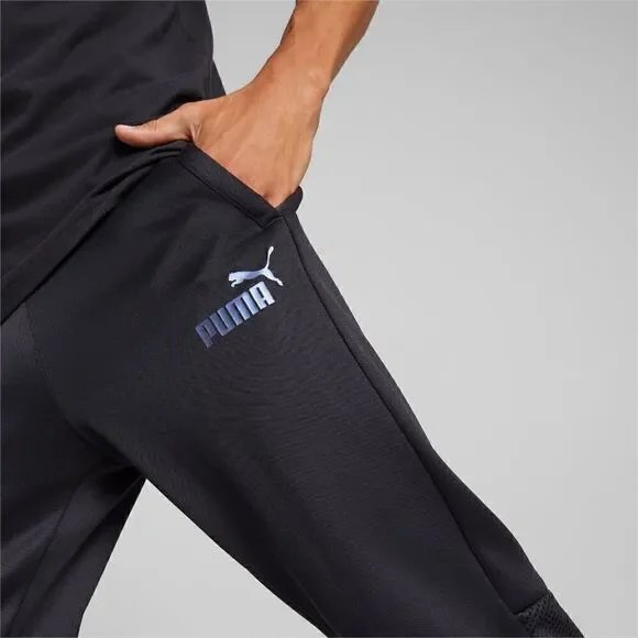 Puma BMW Race Pants Joggers Men's M Metal Energy Black Blue 536418-01 Fleece New